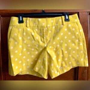 Ann Taylor Polkadot yellow and white shorts